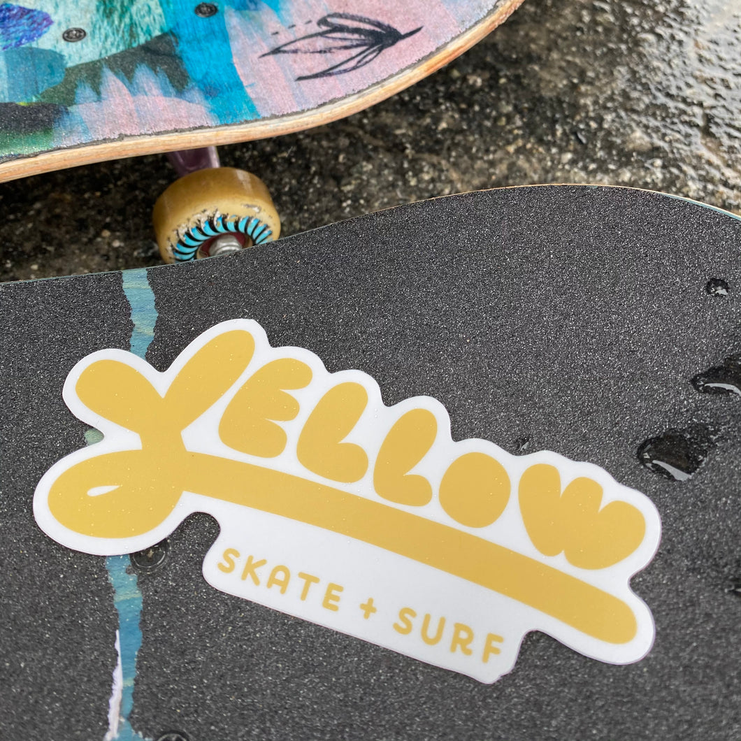 Yellow Skate + Surf Sticker